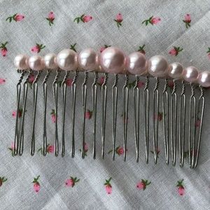 Pink Pearl hair accessory comb with free gift